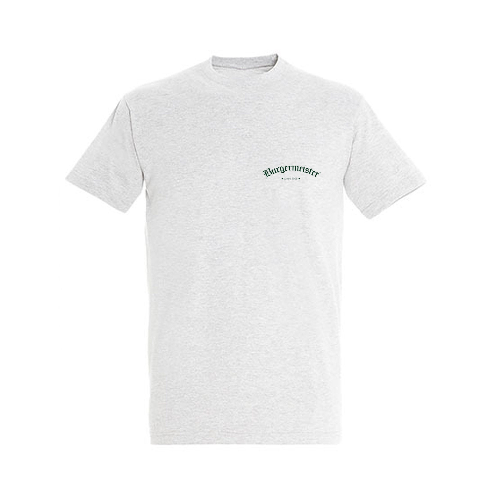 T-Shirt hellgrau mit grünem Burgermeister-Logo