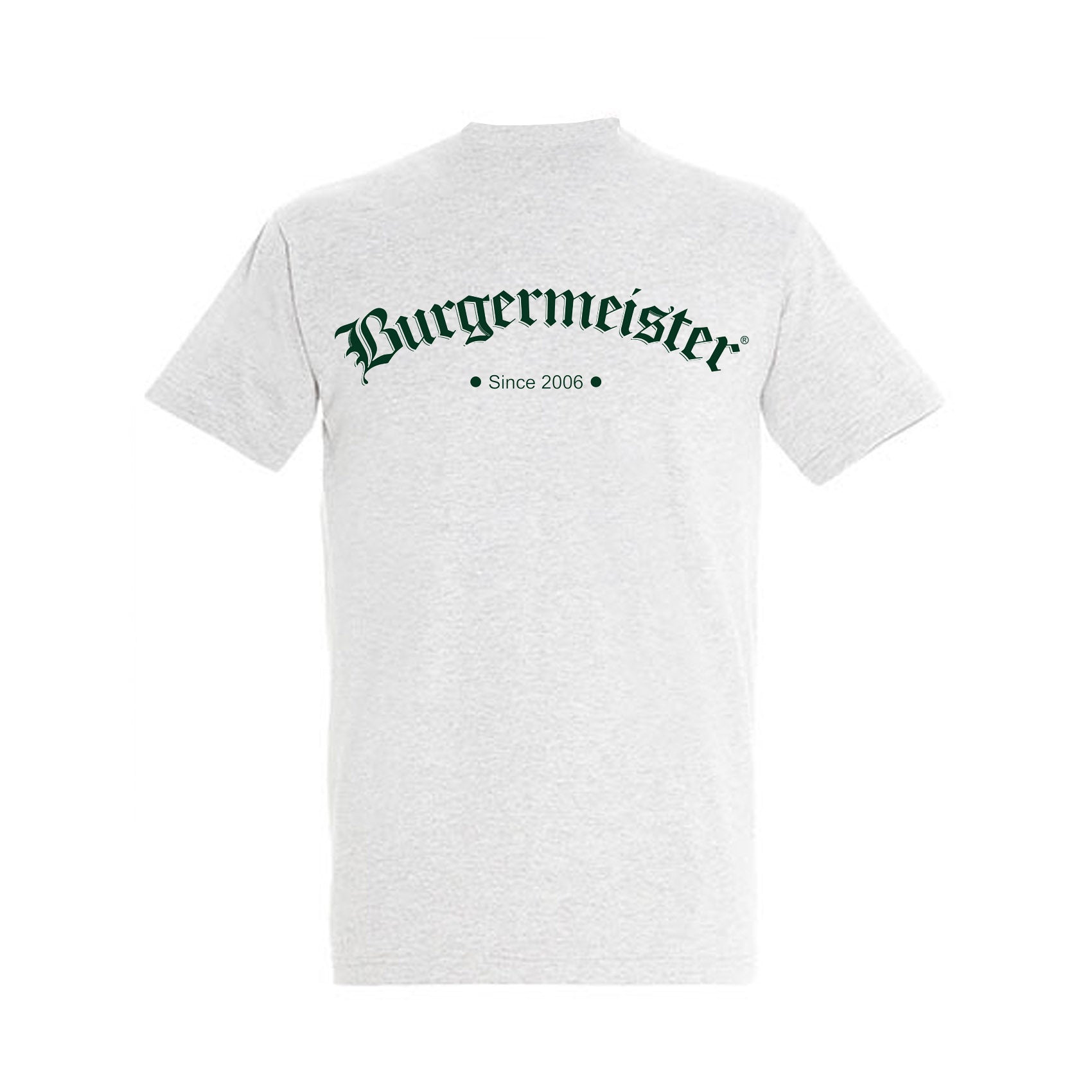 T-Shirt hellgrau mit grünem Burgermeister-Logo