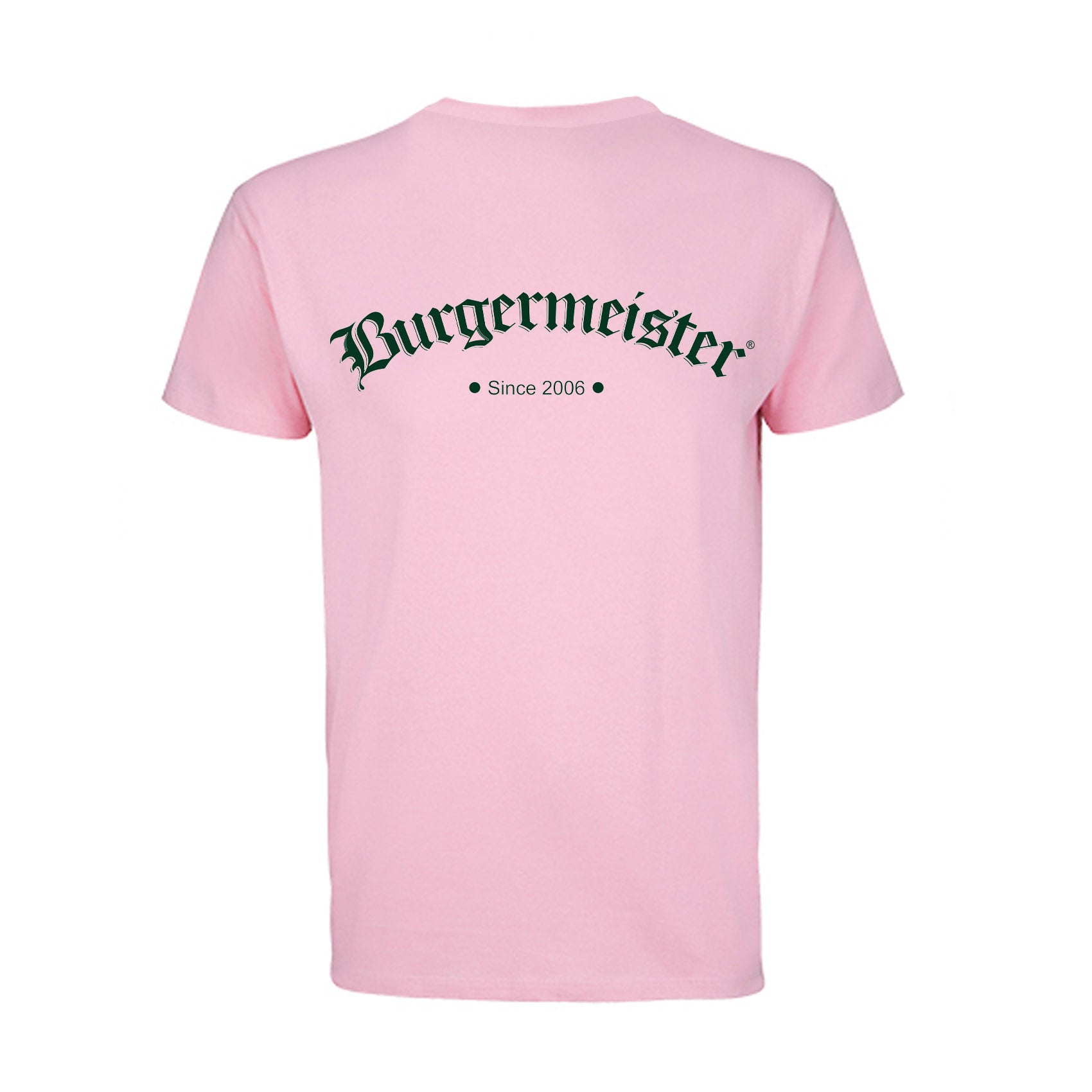 T-Shirt pink mit grünem Burgermeister-Logo