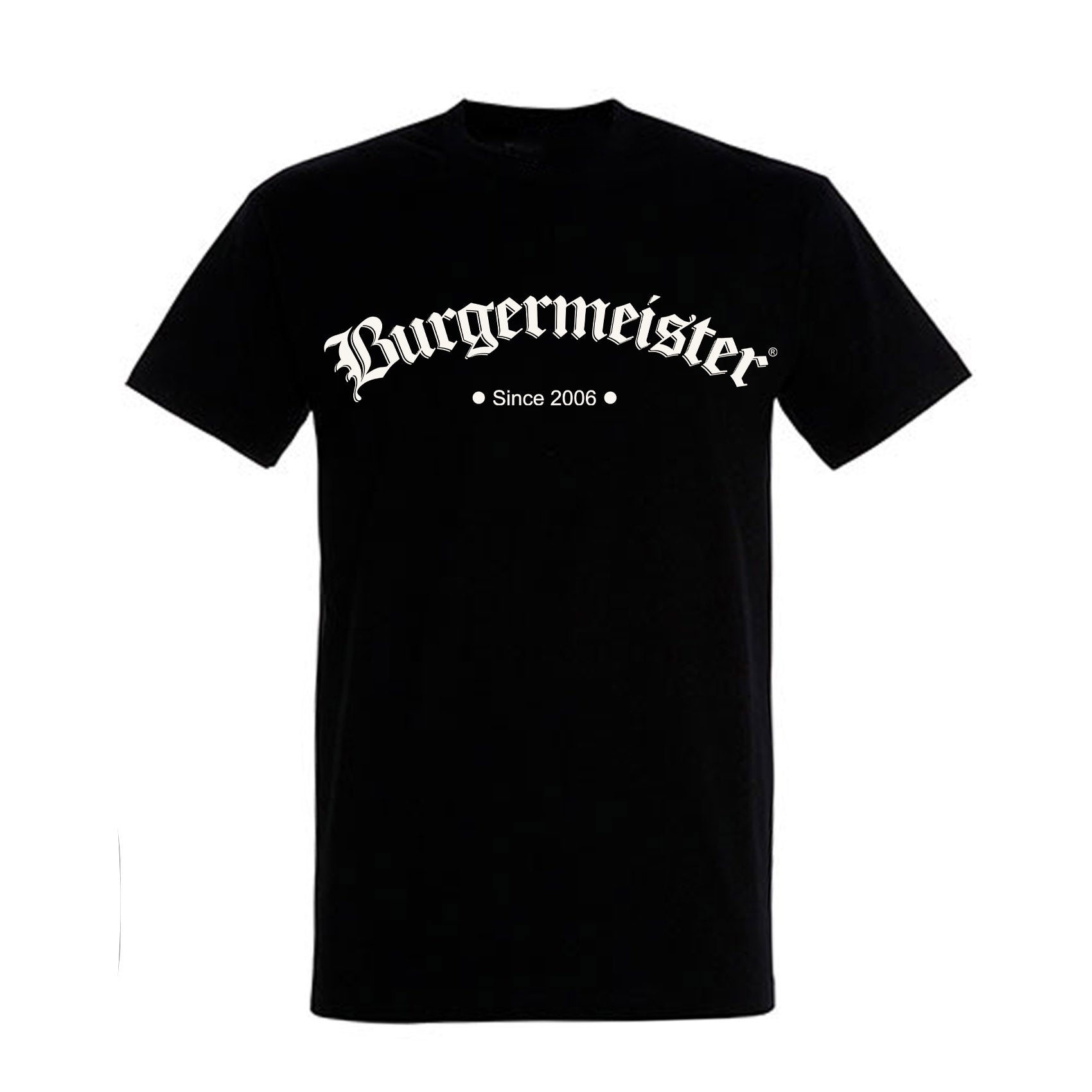 T-Shirt schwarz mit off-white Burgermeister-Logo