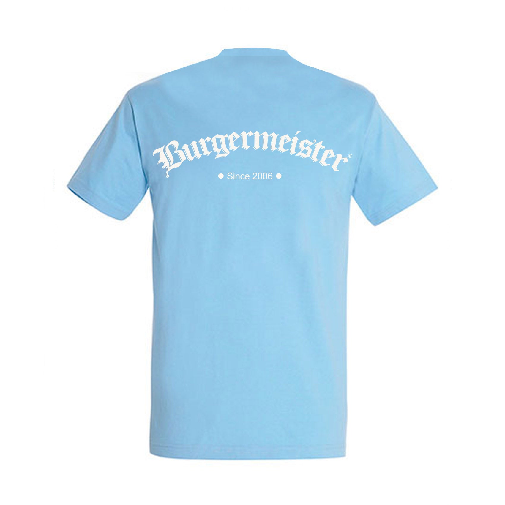 T-Shirt hellblau mit off-white Burgermeister-Logo