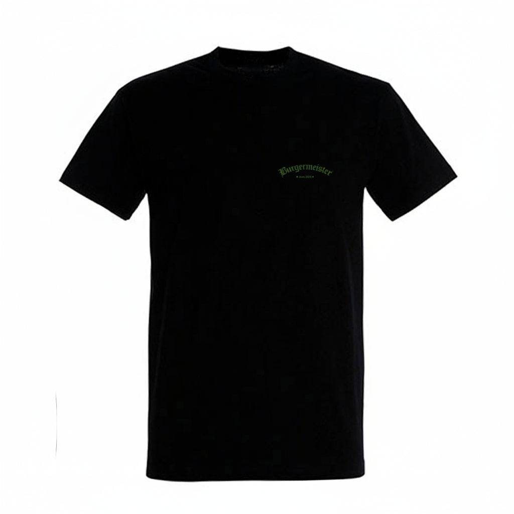 T-Shirt schwarz mit off-white Burgermeister-Logo
