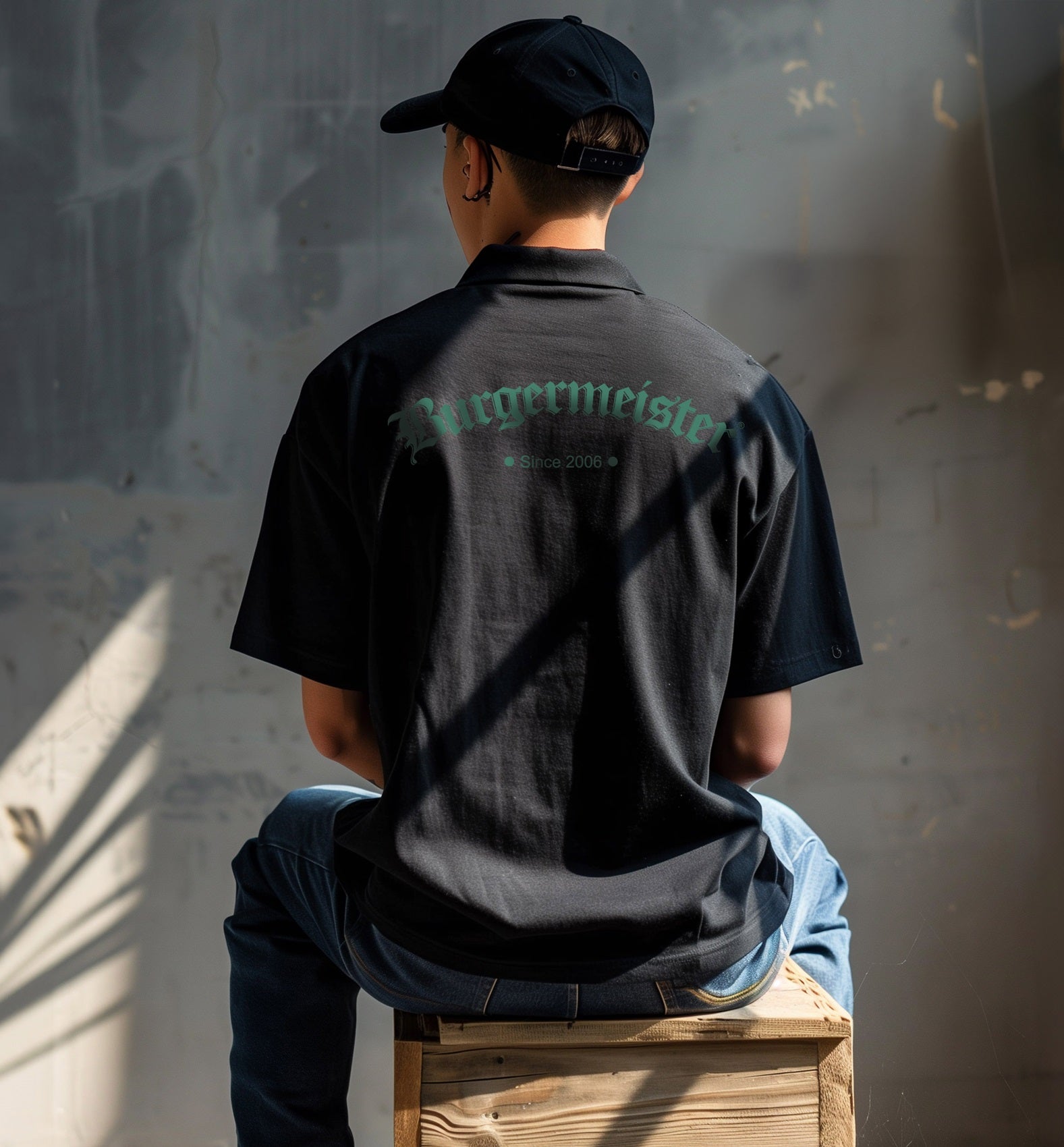 Poloshirt Burgermeister Logo schwarz