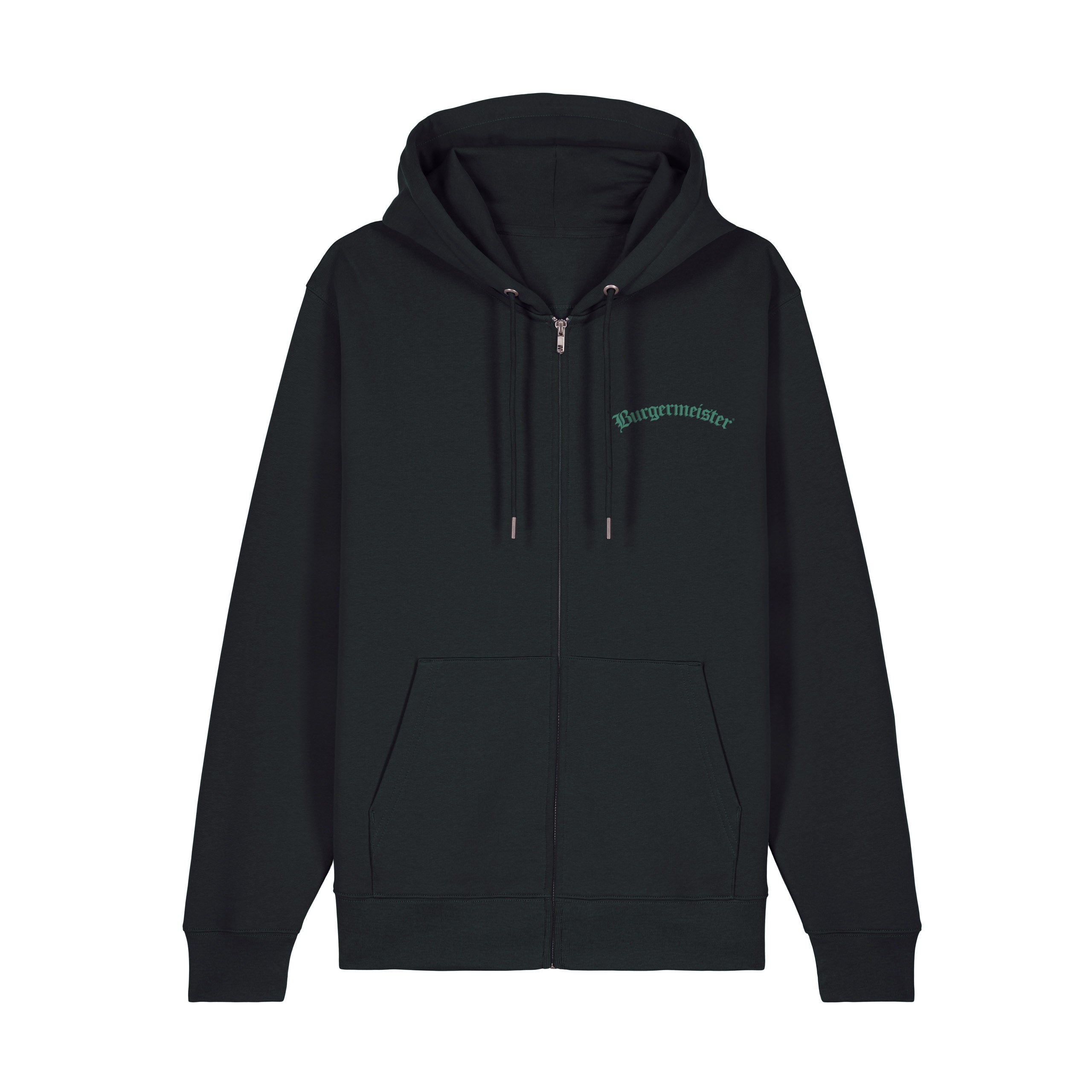 Zip-Hoodie Burgermeister Logo schwarz