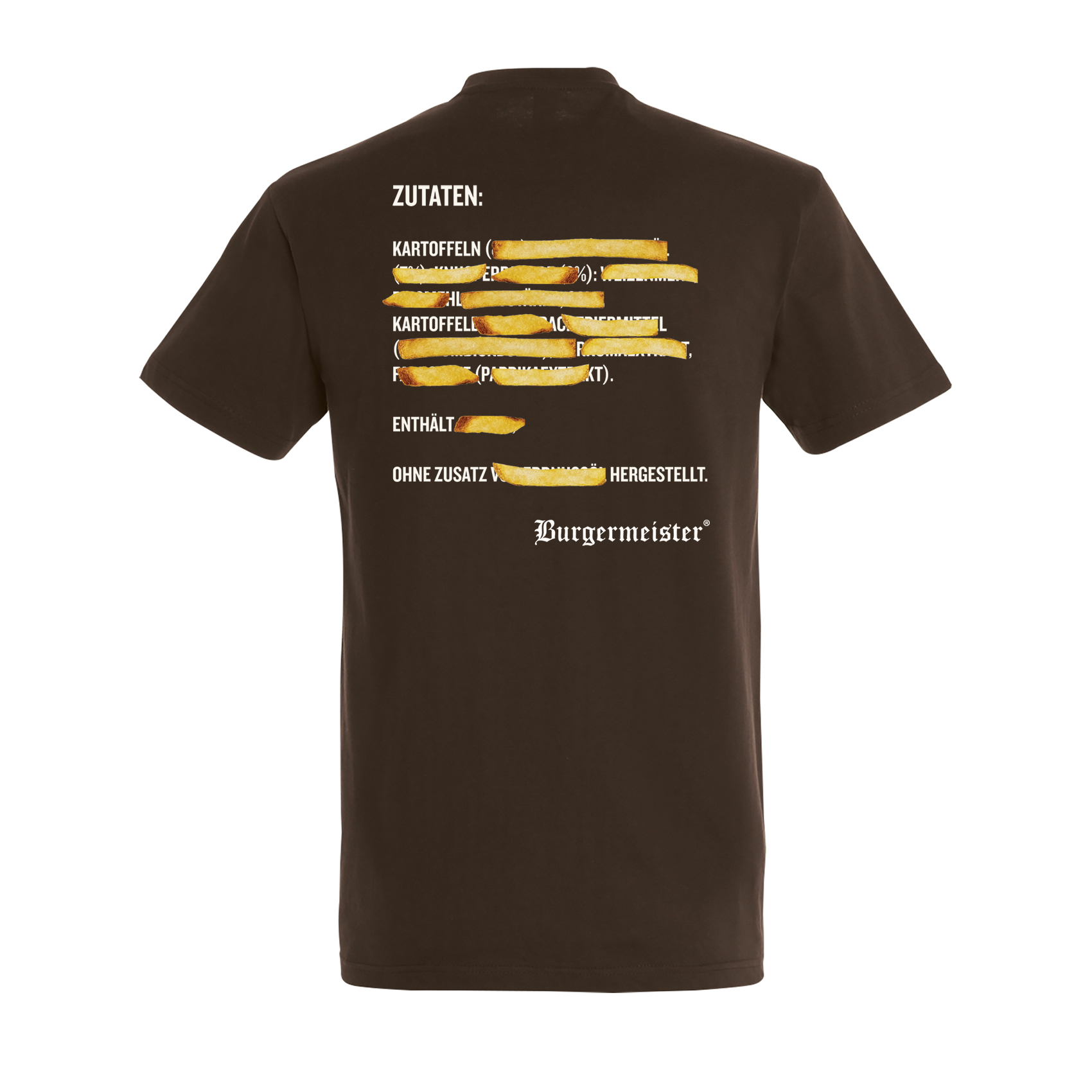 T-Shirt Born To Be Fries dunkelbraun