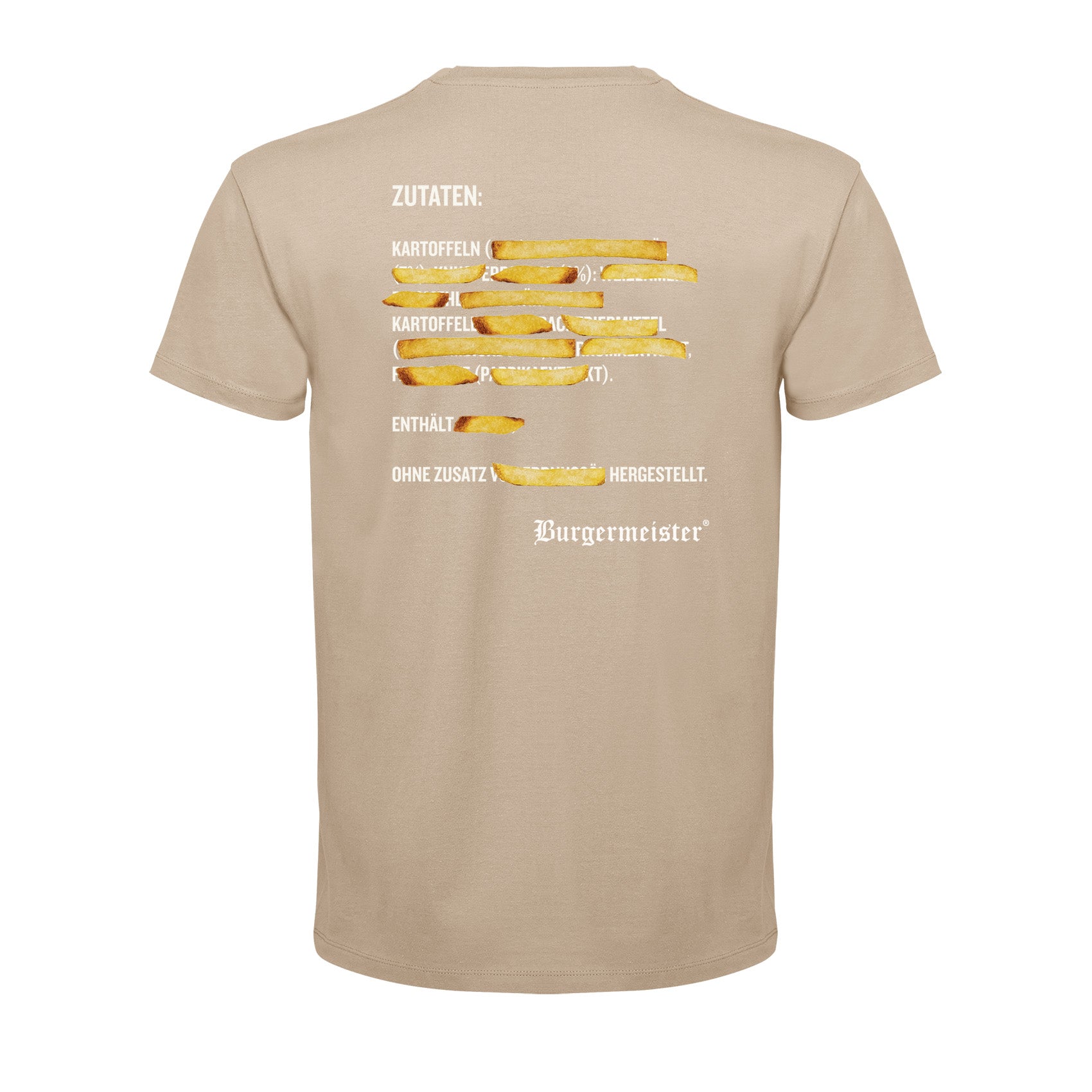 T-Shirt Born To Be Fries hellbraun