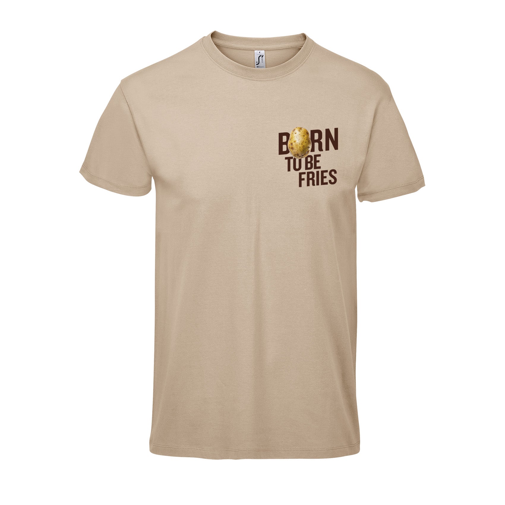 T-Shirt Born To Be Fries hellbraun
