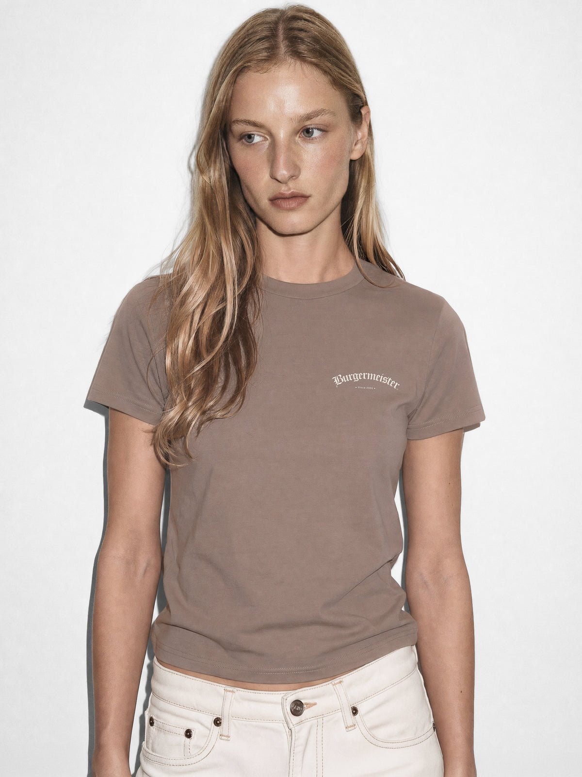 T-Shirt grau mit off-white Burgermeister-Logo