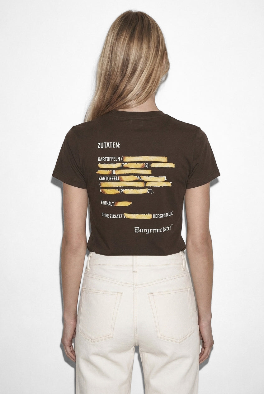 T-Shirt Born To Be Fries Dunkelbraun